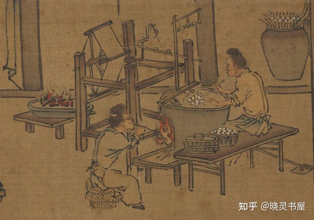 母子勤纺绩 不羡罗绮荣 北宋王居正《纺车图》卷 - 知乎