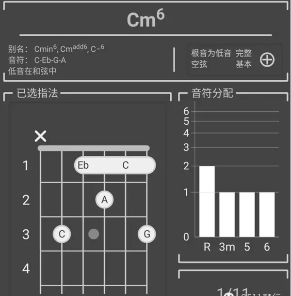 amaj7和弦指法图图片