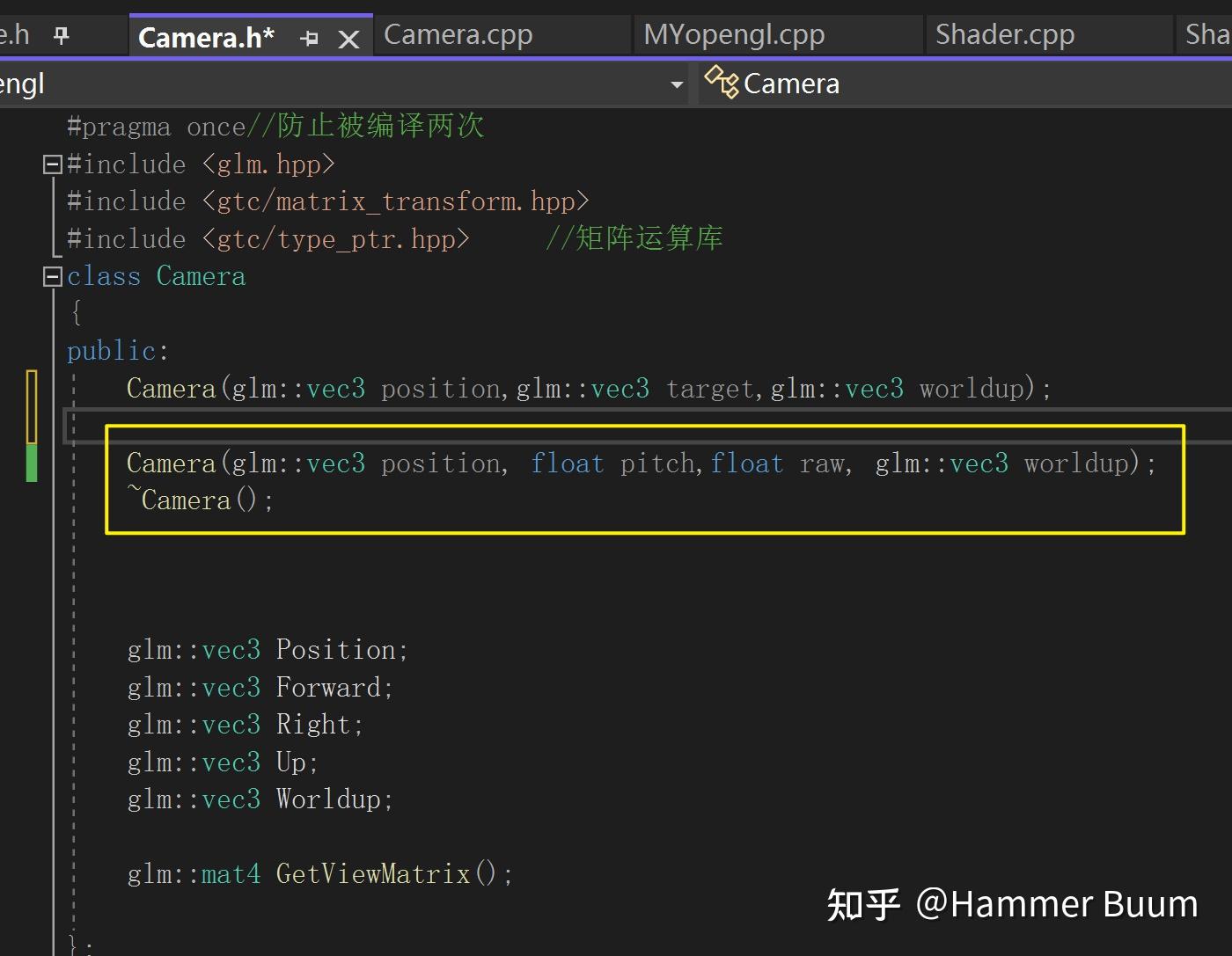 21>>opengl,,将target改成pitch，yaw，roll描述镜头方向 知乎
