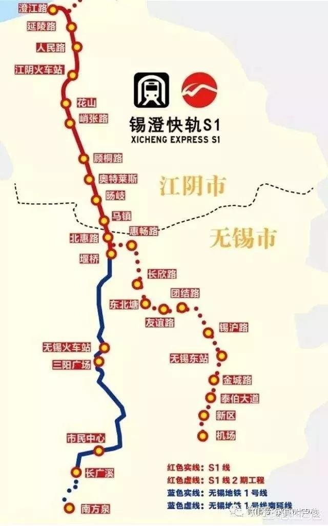 江阴地铁s1号线线路图图片
