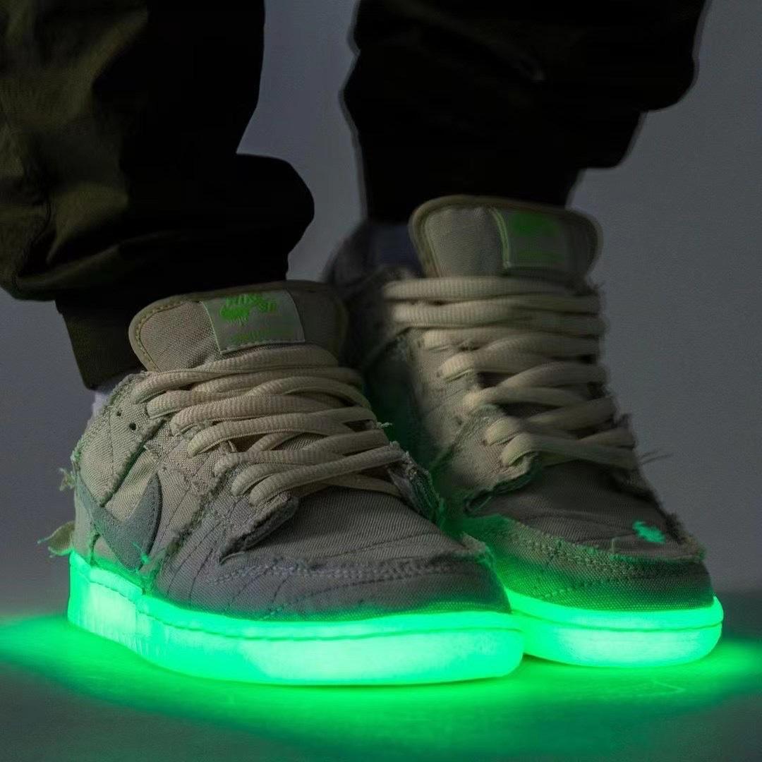 耐克nikedunksblowmummy木乃伊万圣节限定夜光麻布板鞋