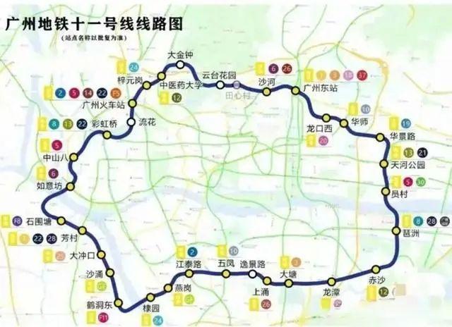 广州地铁11号线站点图图片