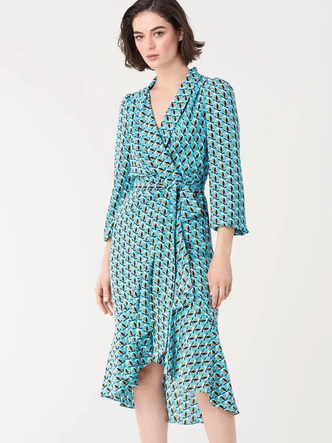 寺库平台上线dvfwrapdress复古俏皮智慧兼具的裹身裙