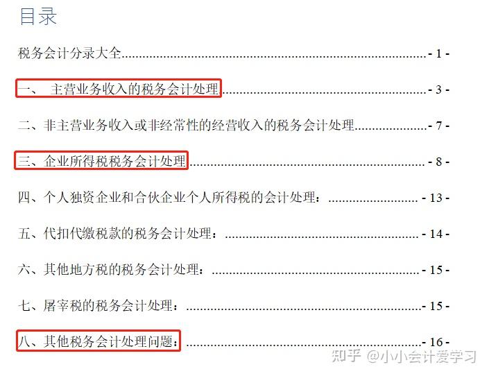 目錄:內容展示:一,主營業務收入的稅務會計處理.