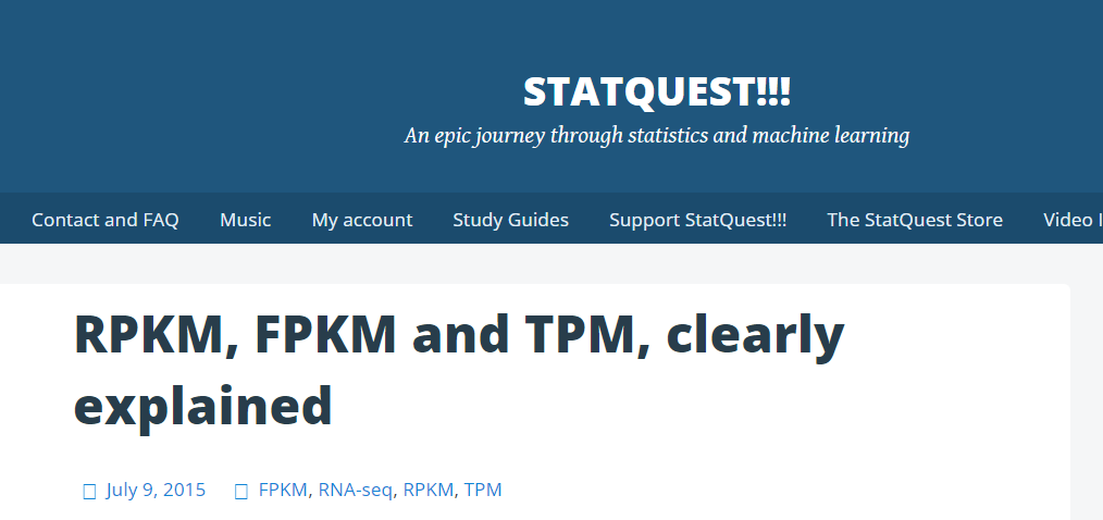 FPKM, RPKM, CPM, TPM, TMM in RNA-Seq