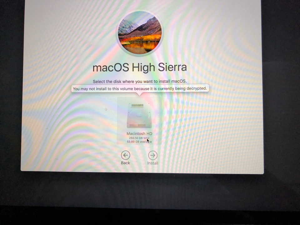 macOS High Sierra 升级后硬盘无法加载需要d