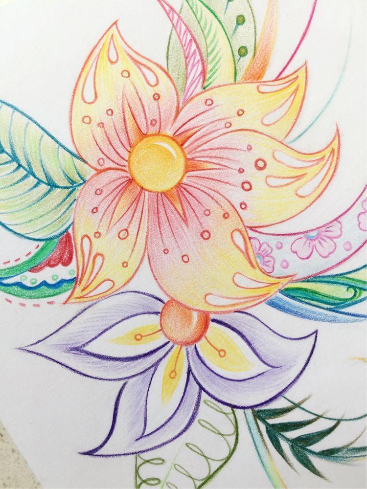 成人美术想要提高画画线条能力可以练习凤尾花彩铅手绘教程