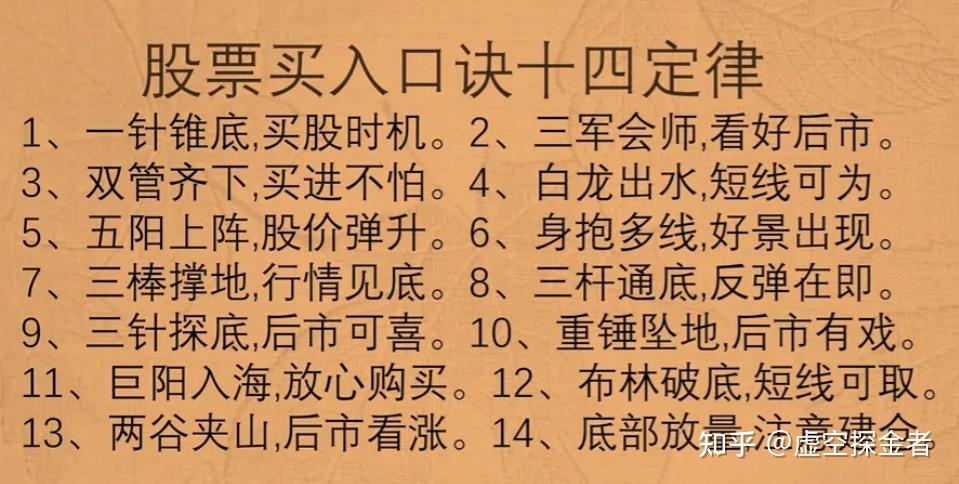 股市十年老手整理的股市必备口诀学到即是财富