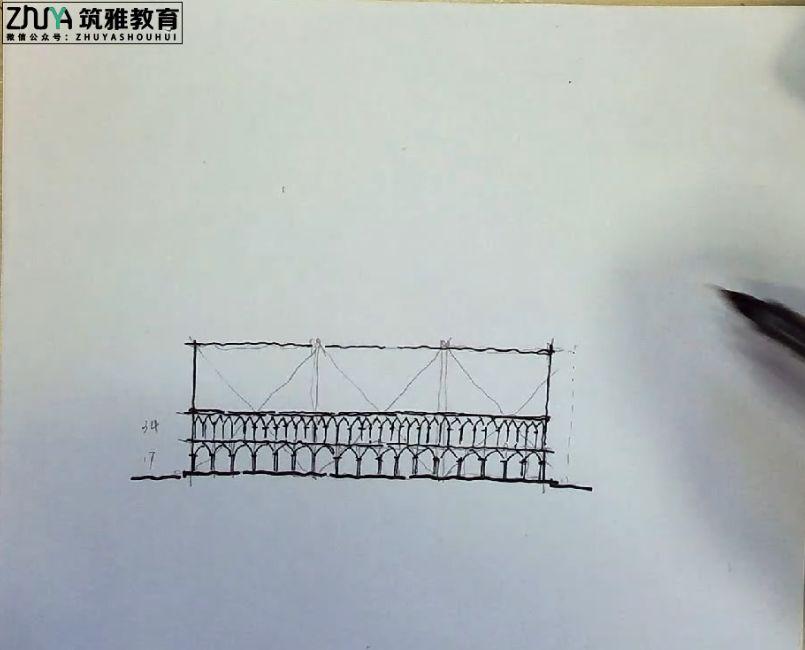 强强小课堂教你画建筑史难点图24威尼斯总督府立面图