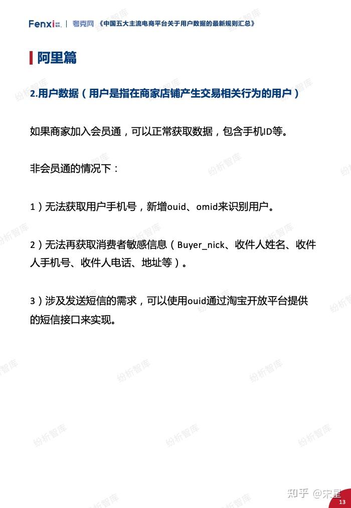 最新最全中国五大主流电商平台关于用户数据的最新规则汇总纷析智库
