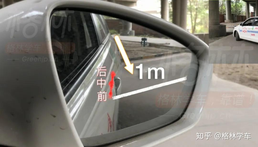 首先要保证车身和边线的距离1.5米的样子.