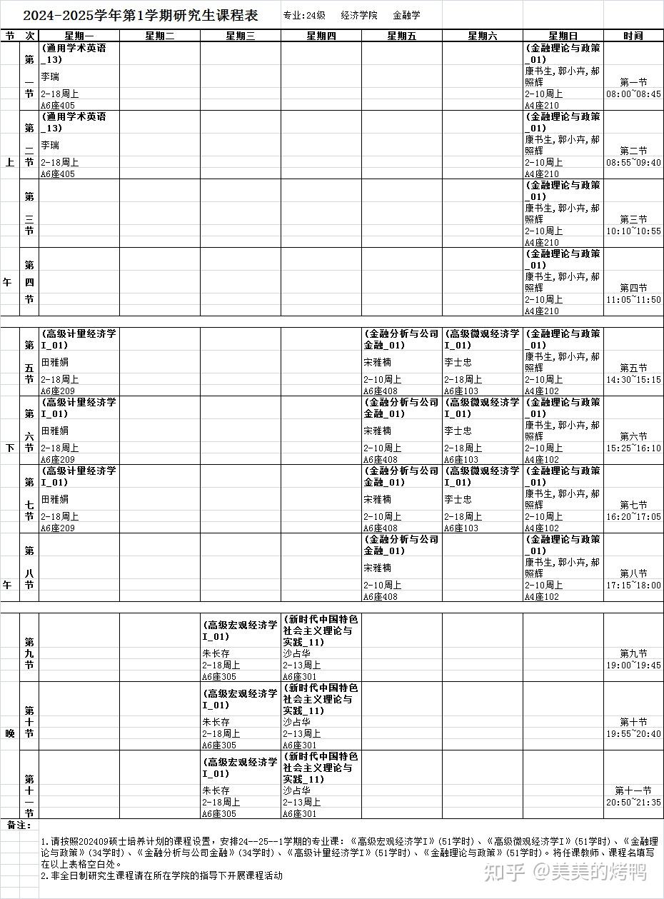 河北大学24年文献学第一学期硕士课表