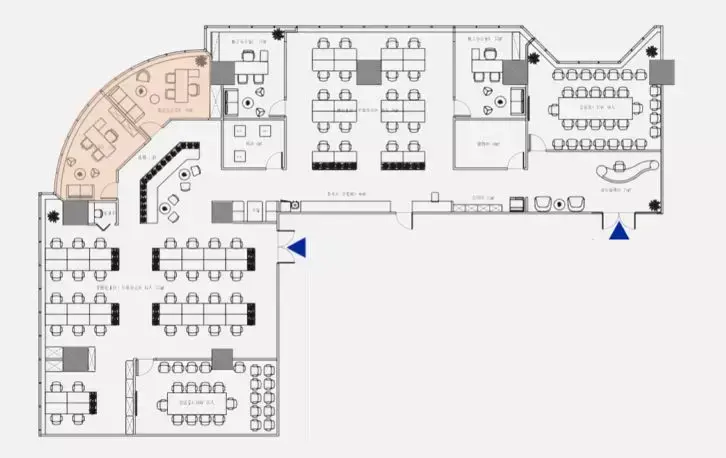 扇形办公室布局图片