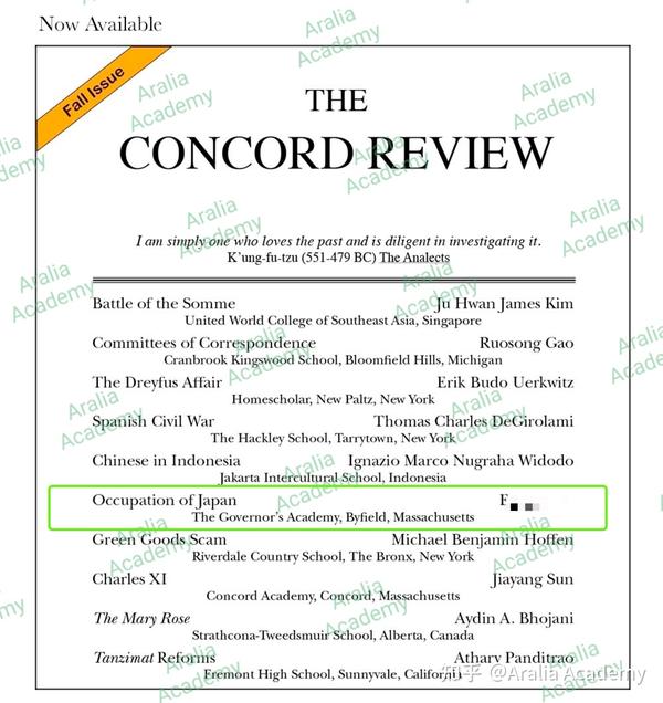 concord review sample essays pdf