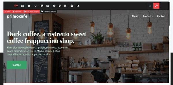 Image 10: the homepage of a coffee shop