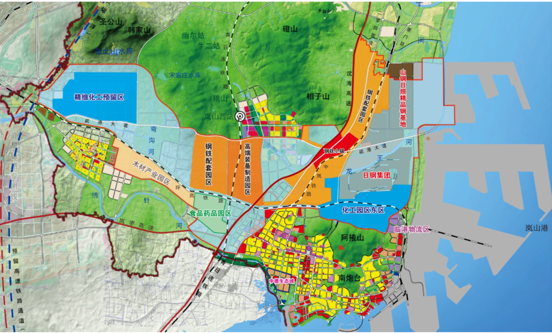 日照岚山100平方公里临港产业基地规划10大产业园 入驻享优惠政策