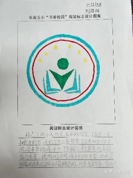 阜阳阜南 第五小学一校一品特色校园读书主题logo设计展示