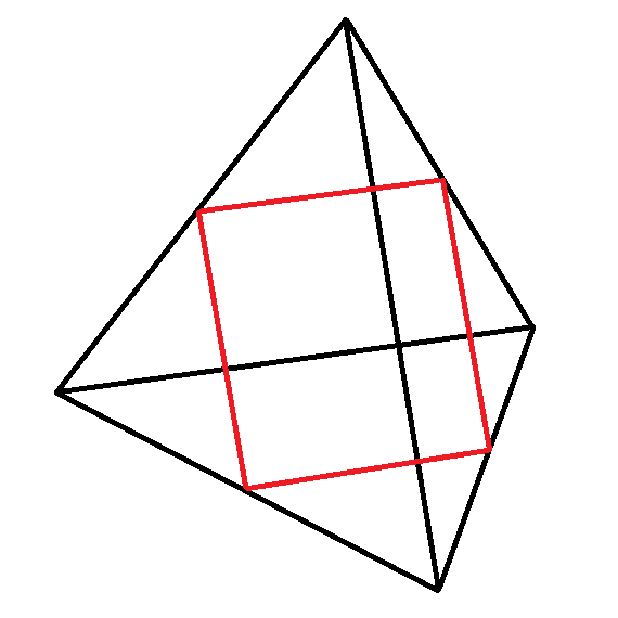 三棱锥怎么截出正方形图片