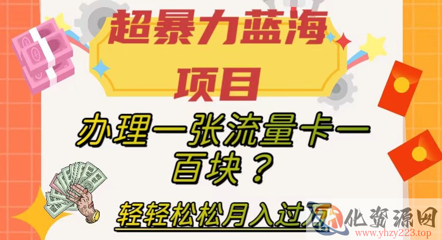 超暴力蓝海项目，办理一张流量卡一百块？轻轻松松月入过万，保姆级教程【揭秘】