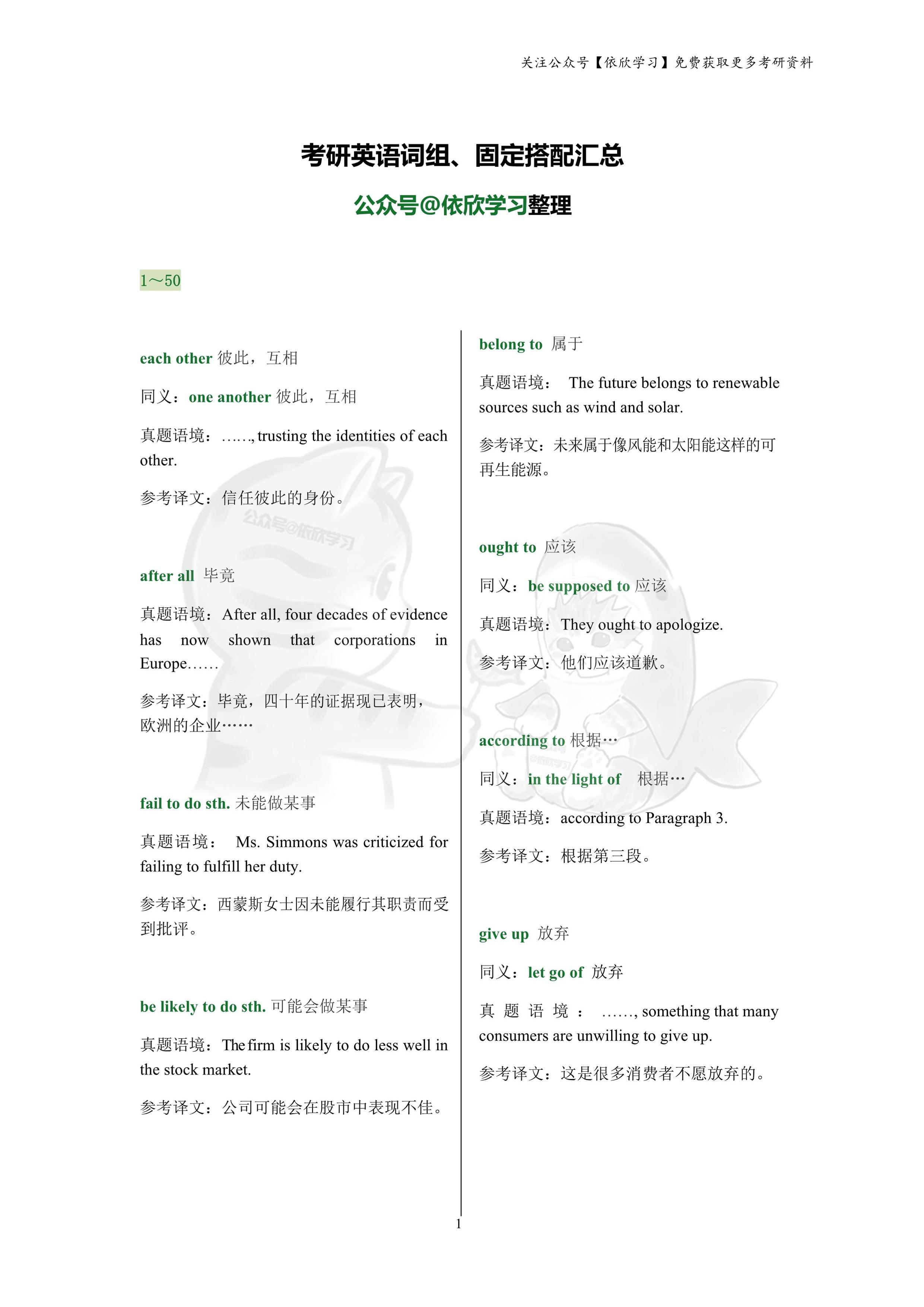 考研笔记📖考研英语词组、固定搭配汇总 - 知乎