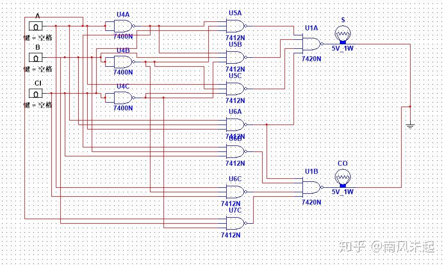 如何用二输入与非门实现两个一位二进制数全加器? - 知乎