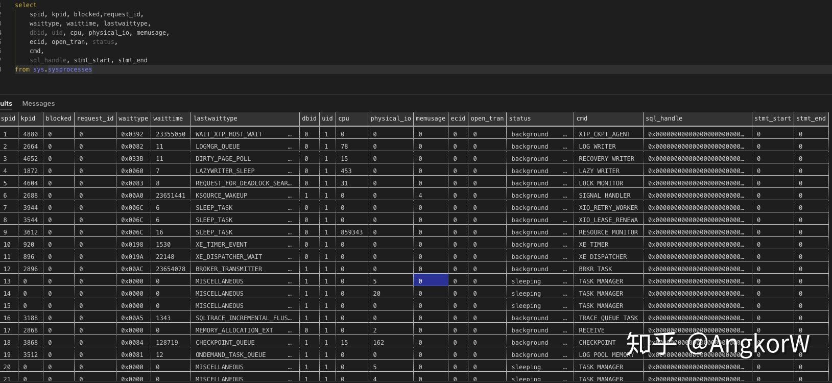 阻塞助手：sys.sysprocesses 知乎
