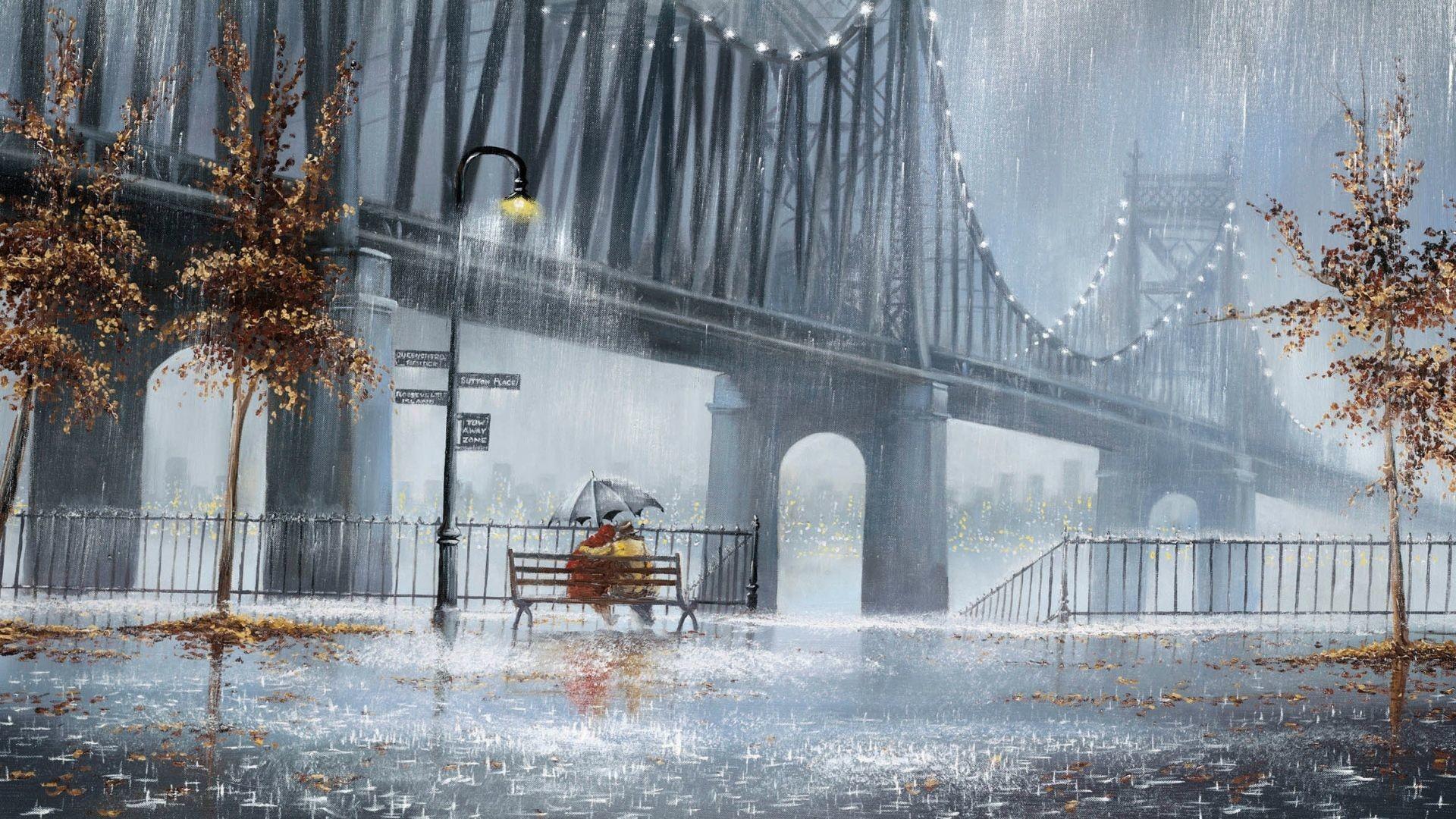 雨中打伞的人,雨中撑伞感图片动漫,雨中撑伞_大山谷图库