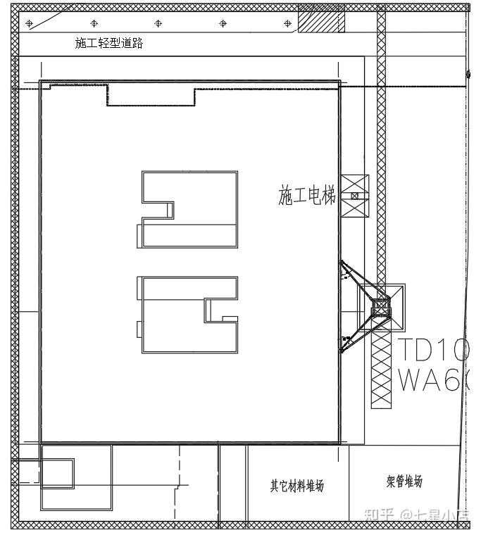 人货梯基础平面图图片