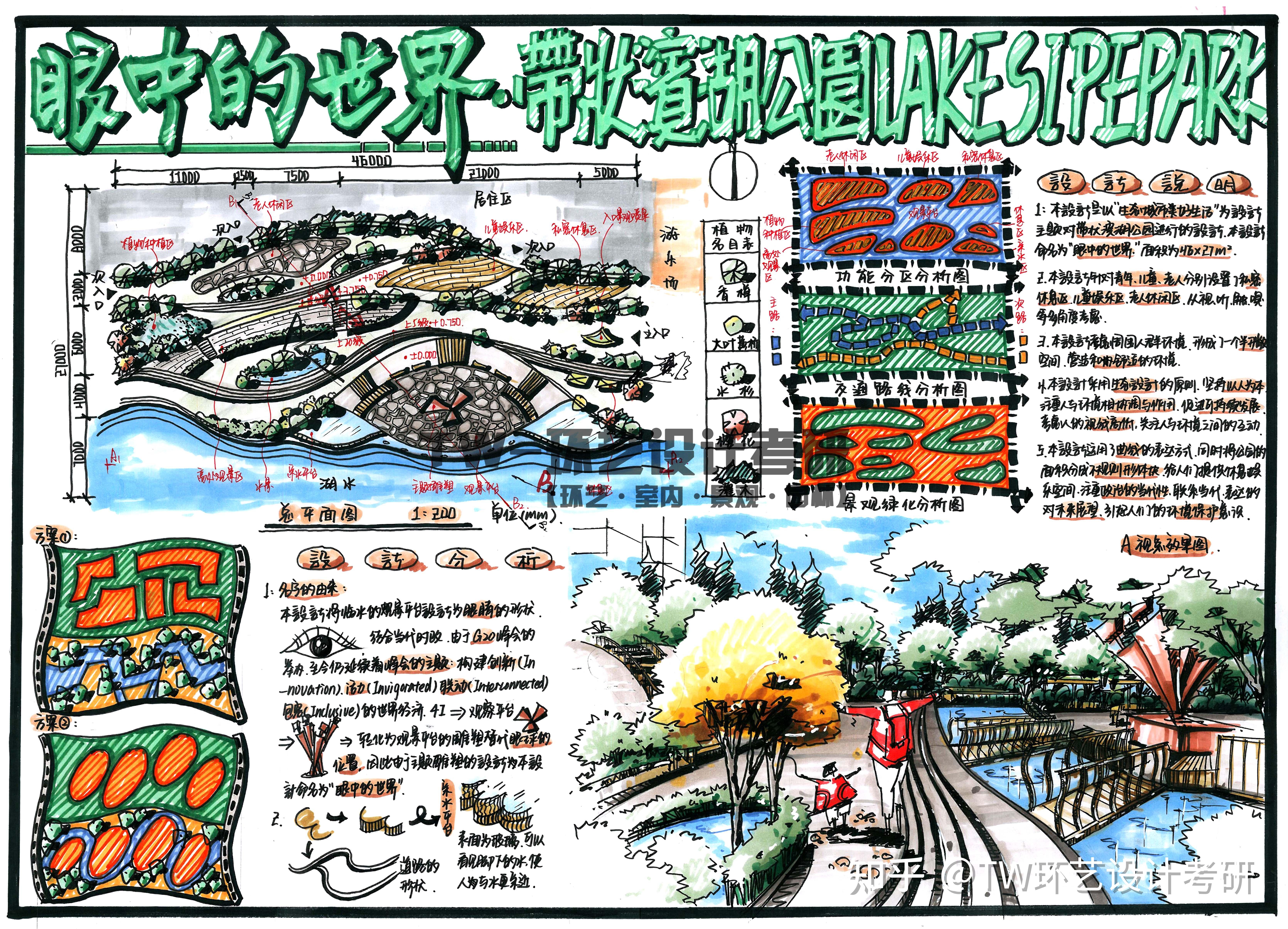 环艺设计考研景观园林设计快题大放送三