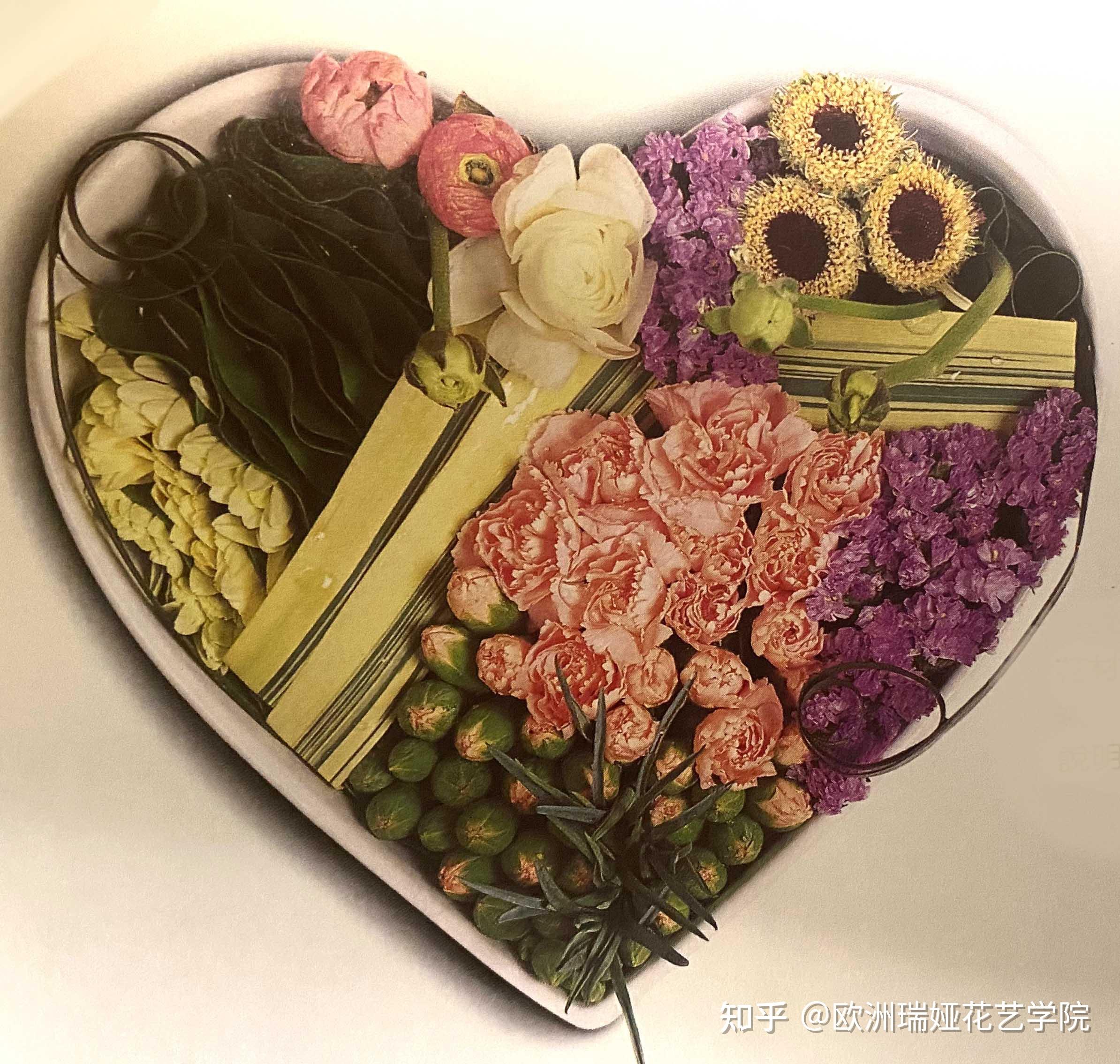 当运用到线状花材时多数会用平躺或分解花材来做为插花技巧使用,其中