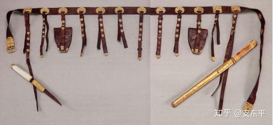 唐狩猎纹金蹀躞带  现藏于内蒙古博物馆