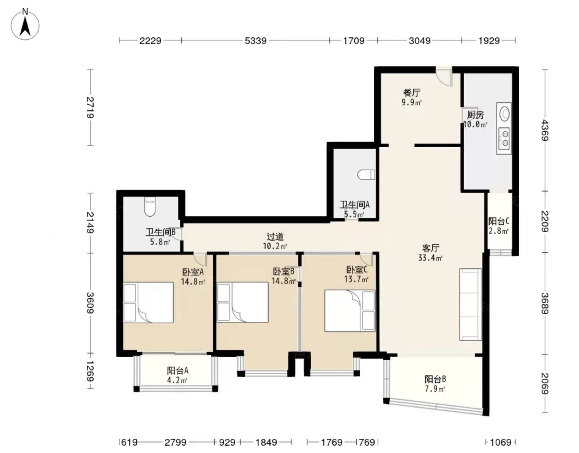 【北京海淀区】国兴家园161平米三居室6.1折,1205w起拍! - 知乎