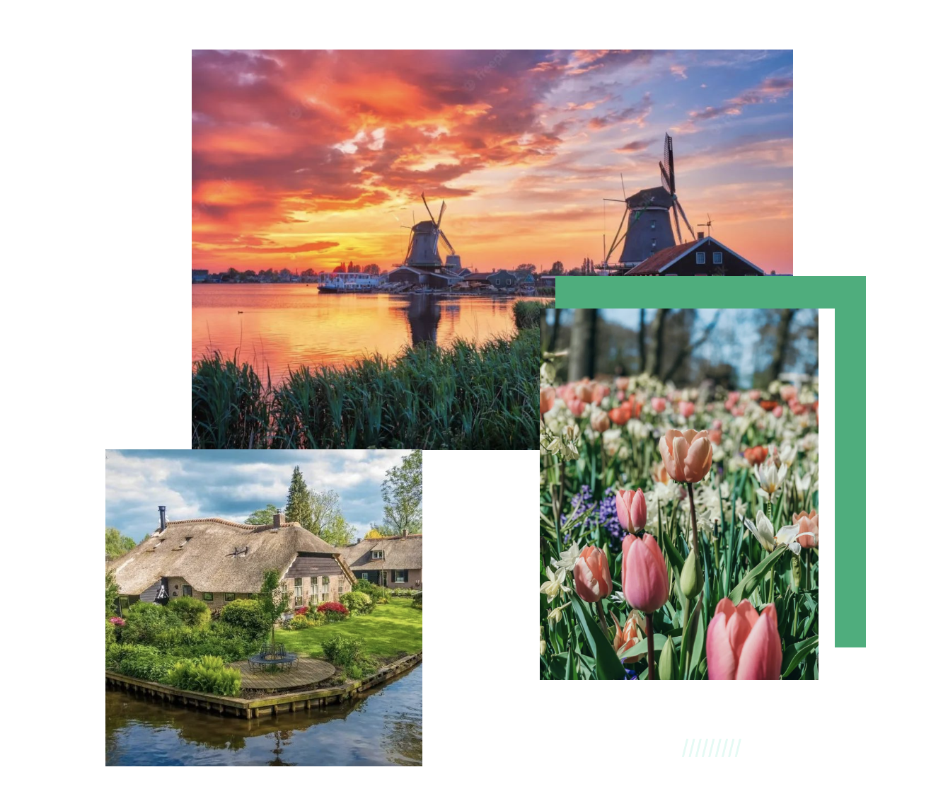 壁纸 荷兰，河流，风车，草地，风景秀丽 1920x1080 Full HD 2K 高清壁纸, 图片, 照片
