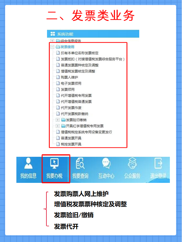 (一)发票购票人网上维护三,税费申报及缴纳的操作流程.