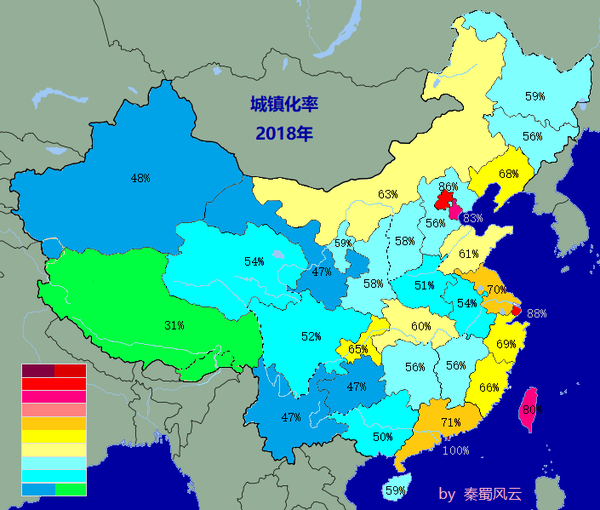 18 19年形势 中国各省区市数据分布 知乎