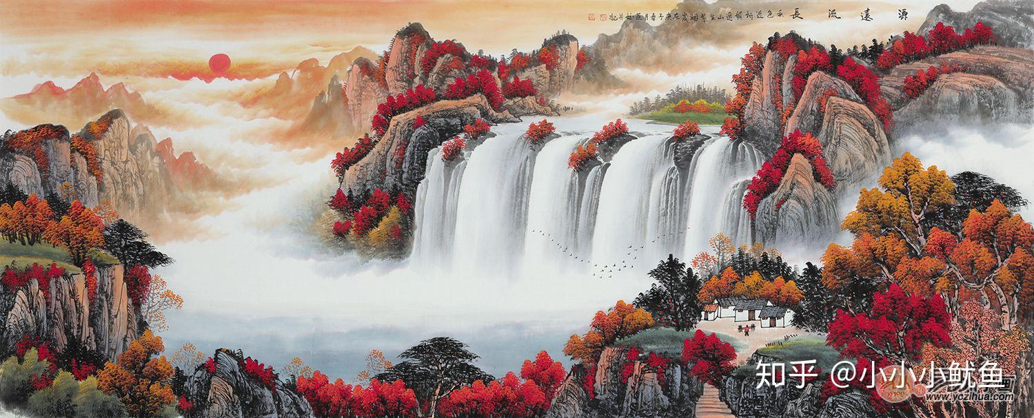 办公室挂什么画风水好经典山水画这些风水寓意蕴含其中