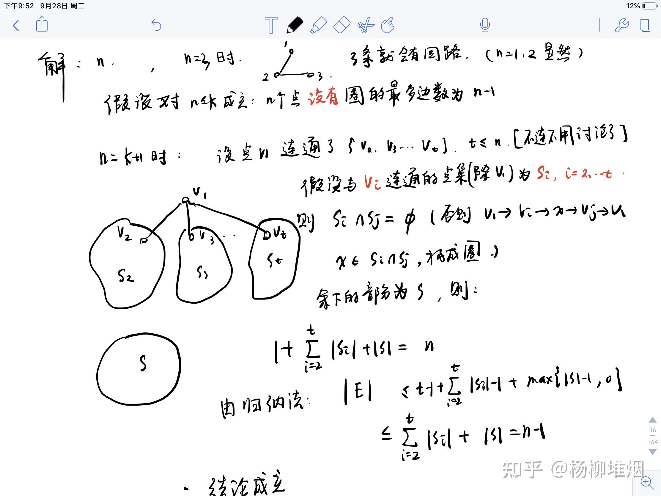 已知一个简单无向图中有n个顶点,问当边的数量大于等于多少时,无向图
