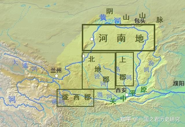 秦朝時期的黃河幾字形行政區域當時的河西對於秦,魏兩國來說是非常