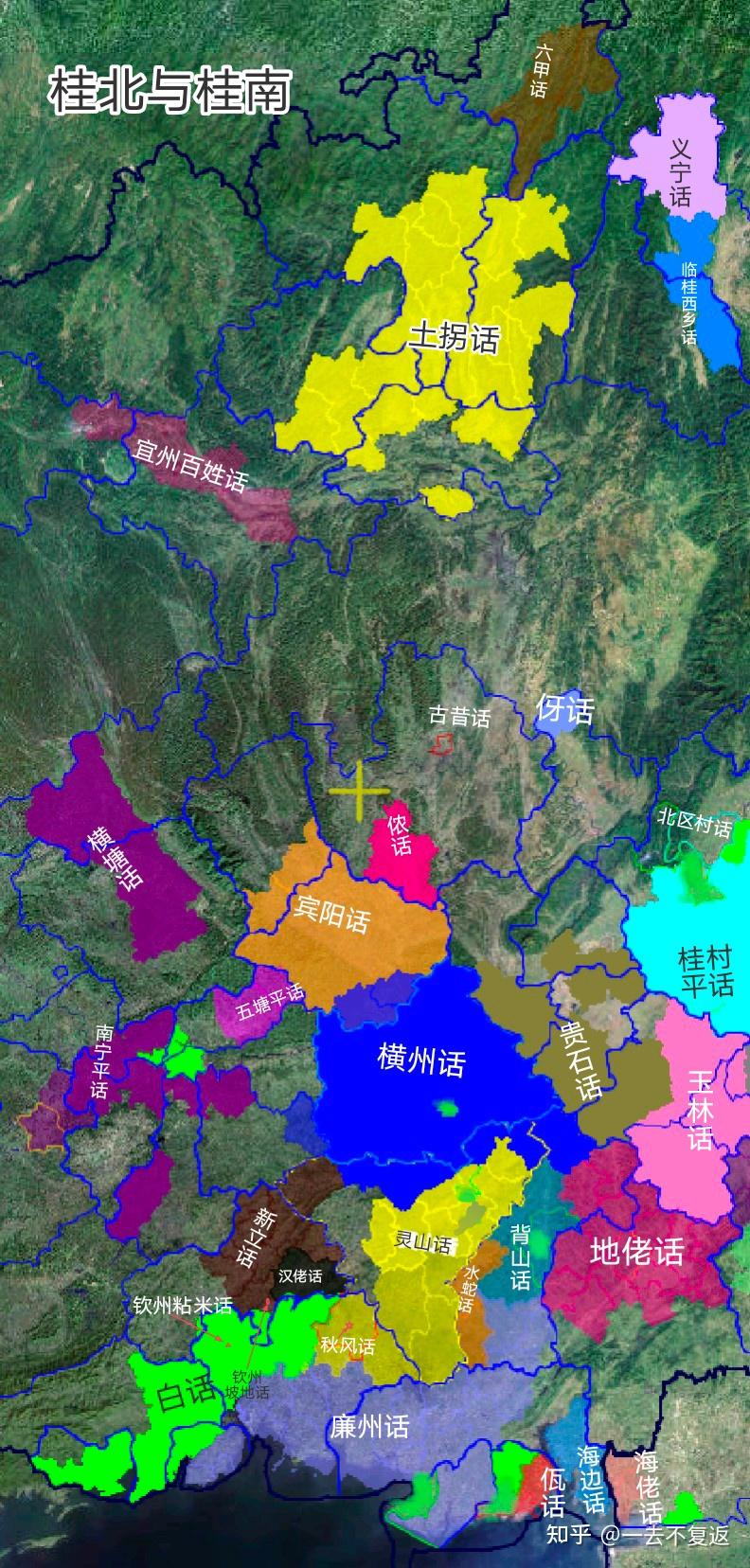 岭南粤语方言土语分布图 知乎