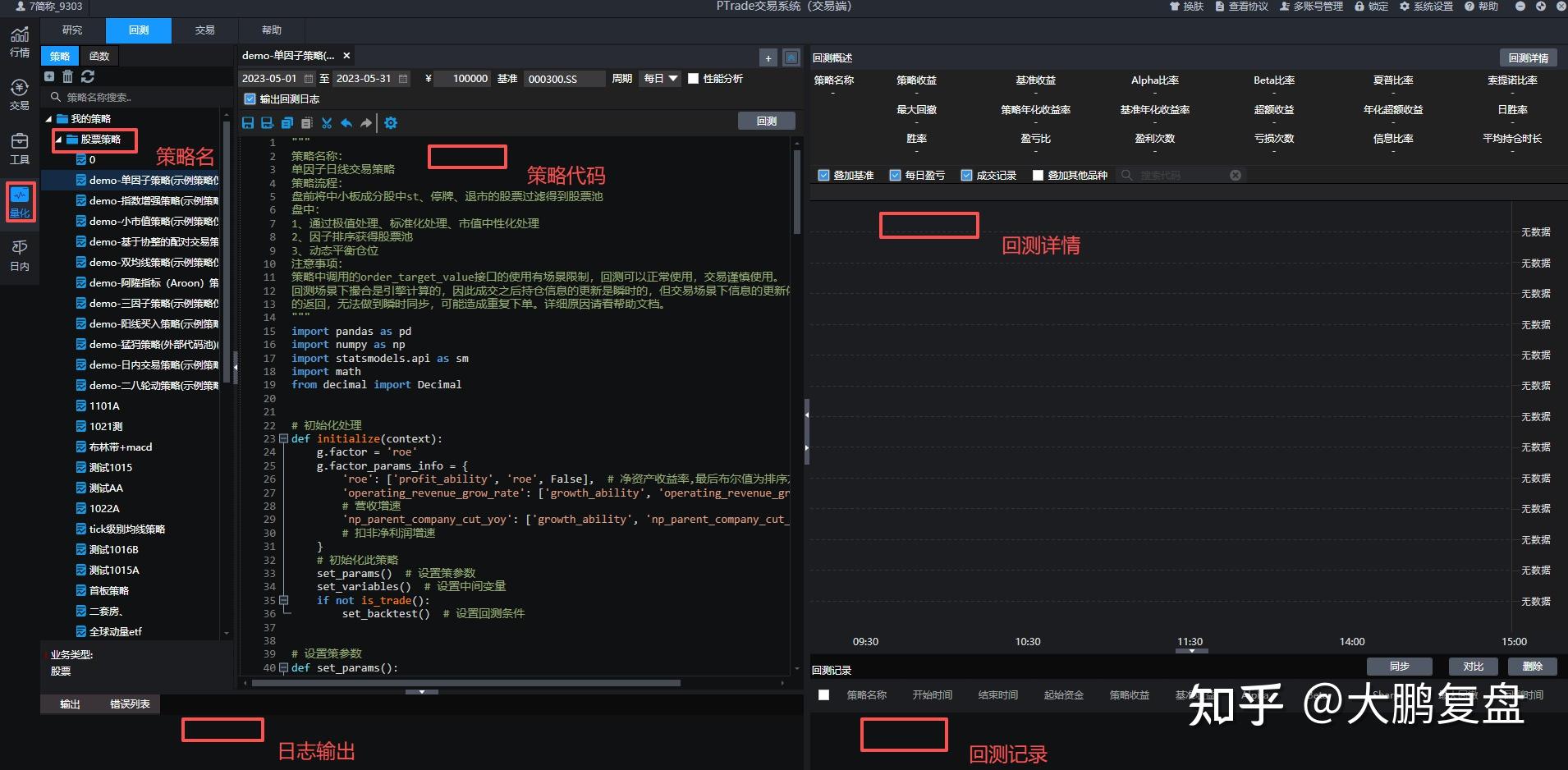PTrade软件怎么回测：回测功能详解（保姆级教程） - 知乎