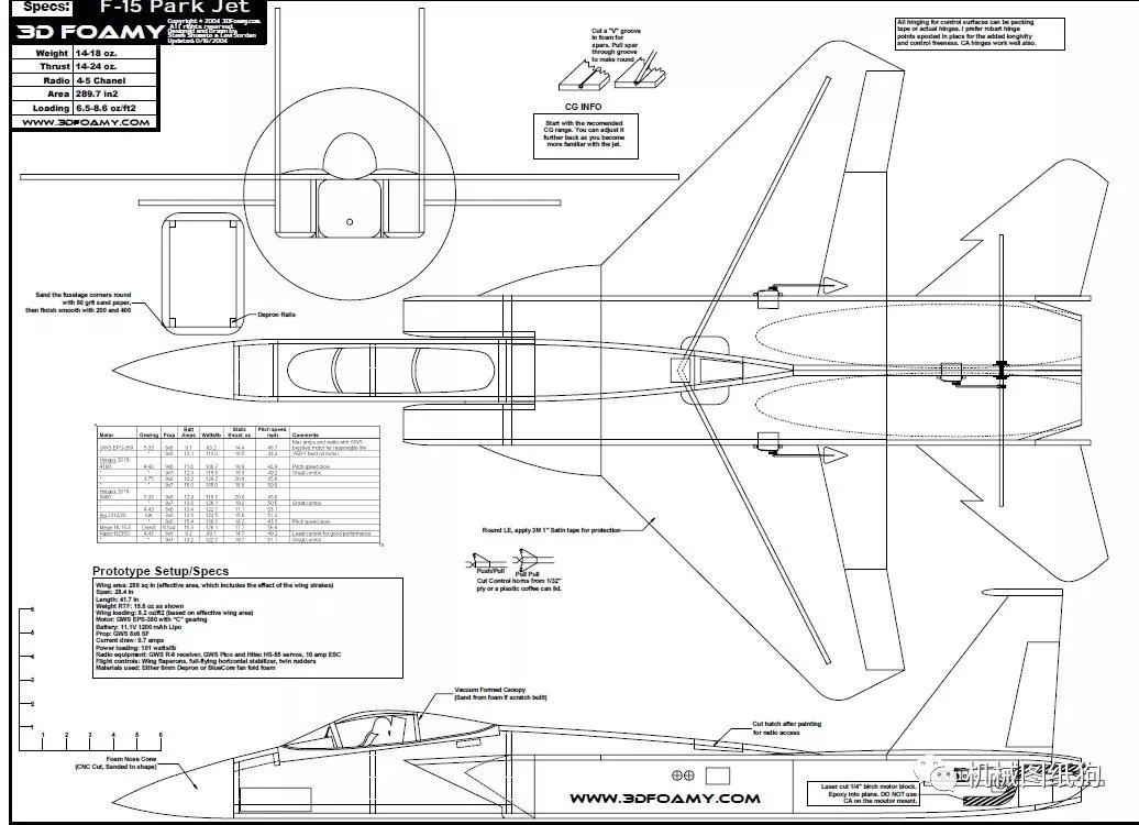 飞行模型f15战斗机航模制作图纸pdf格式
