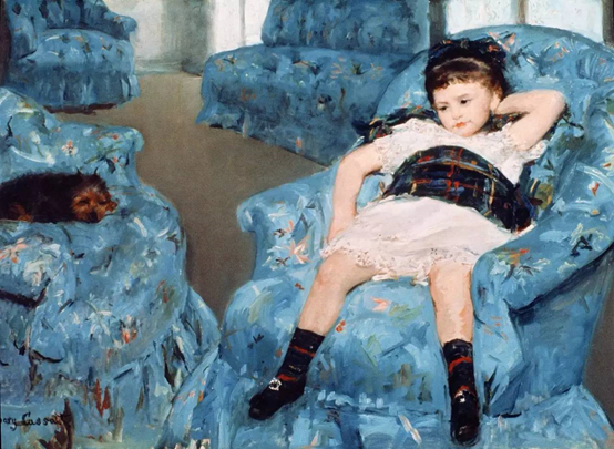 女孩(little girl in a blue armchair)玛丽·史蒂文森·卡萨特(mary