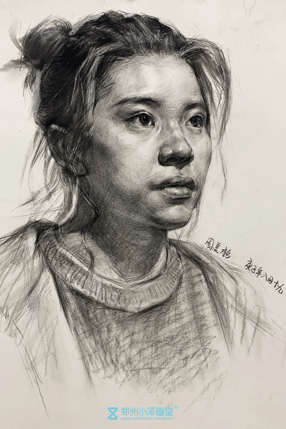 郑州小泽画室学员10天素描头像蜕变过程及方法