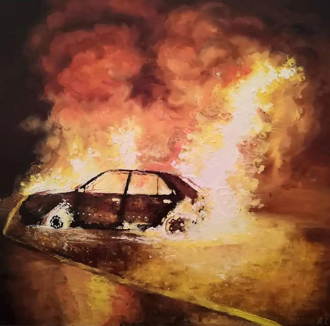 吹爆这位艺术家他画出了火焰的灼热感看得人脸颊发烫