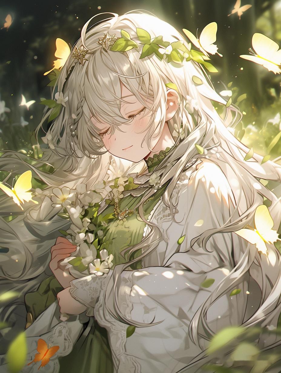 动漫女生 | 森林绿色·精灵 wechat 头像