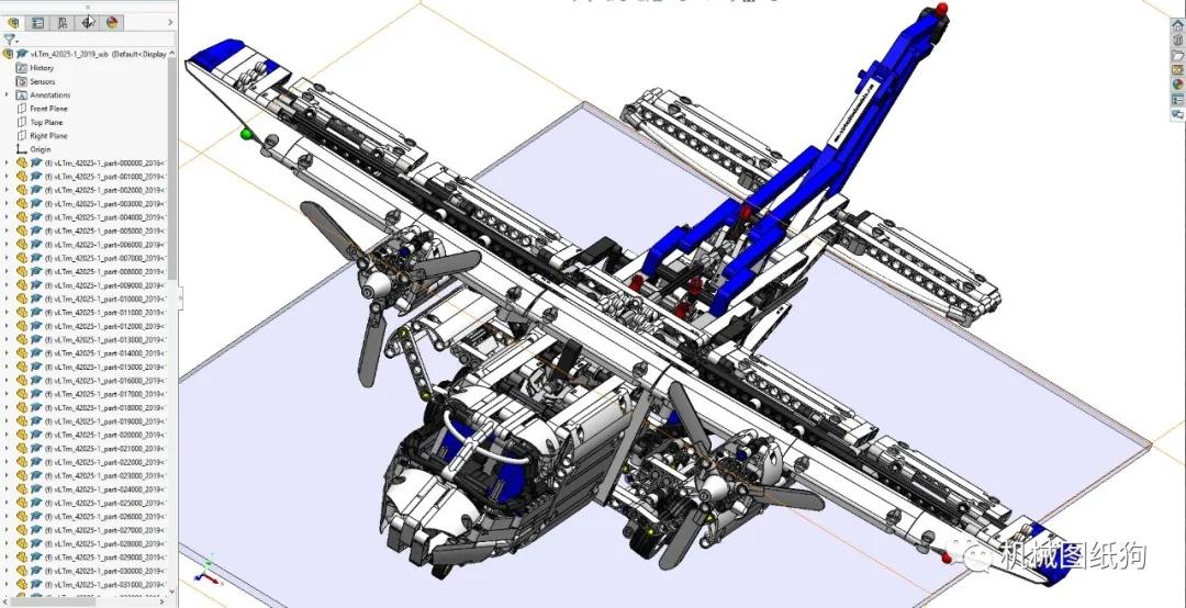飞行模型42025lego货运飞机拼装模型3d图纸xt格式