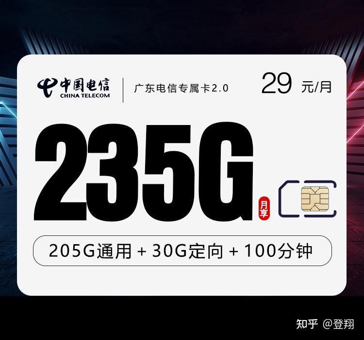广东流量卡上架啦!电信大流量卡29元235G流量+100分钟通话!长期套餐!只发广东