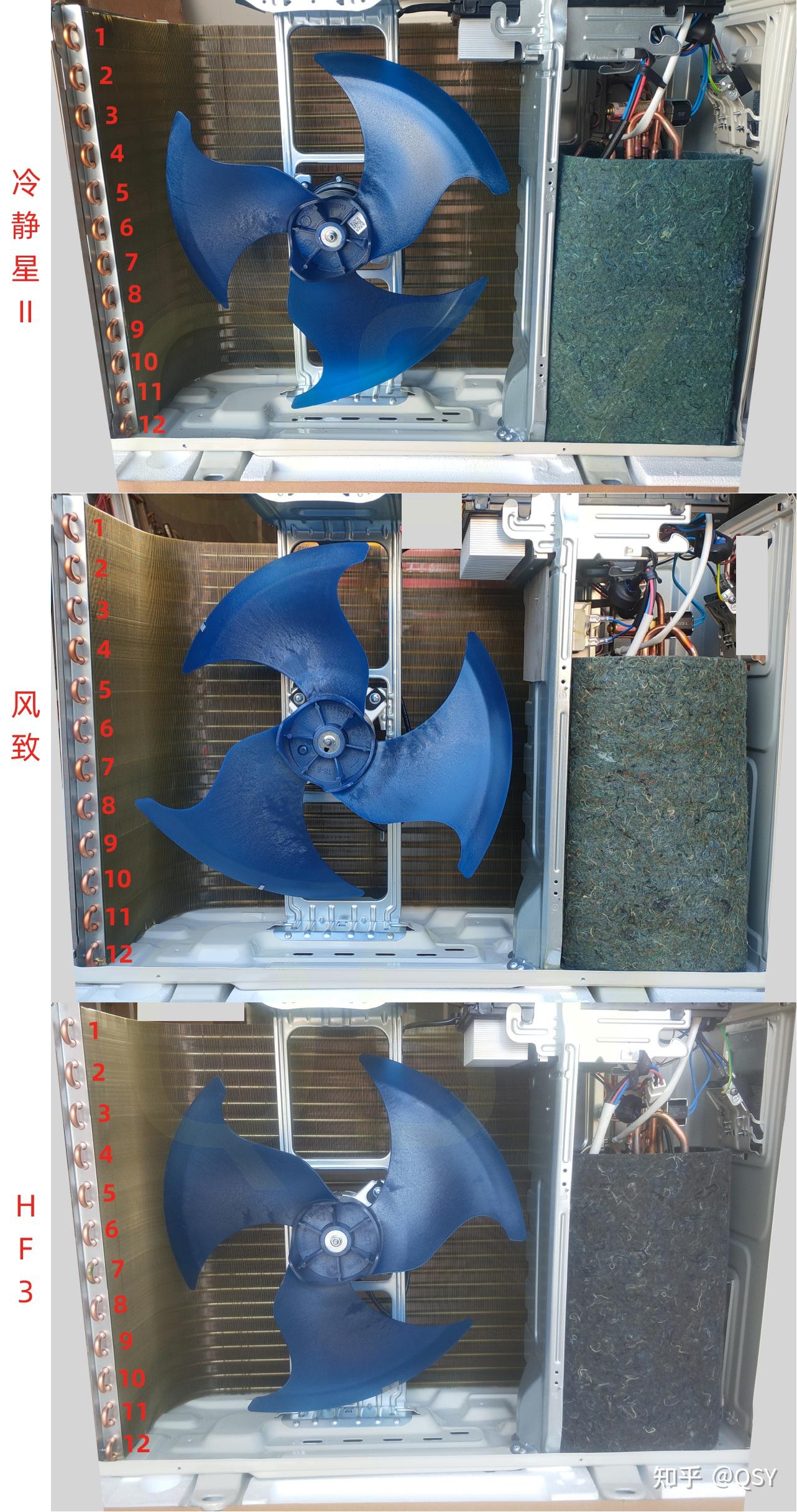 第117篇空调拆机丨美的冷静星ii美的风致华凌n8hf3三台15匹新3级对比