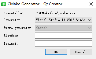 set default cmake generator