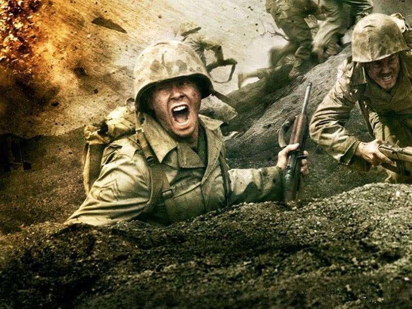 二战电影经典超强的火力压制也抵挡不住盟军的无畏冲锋